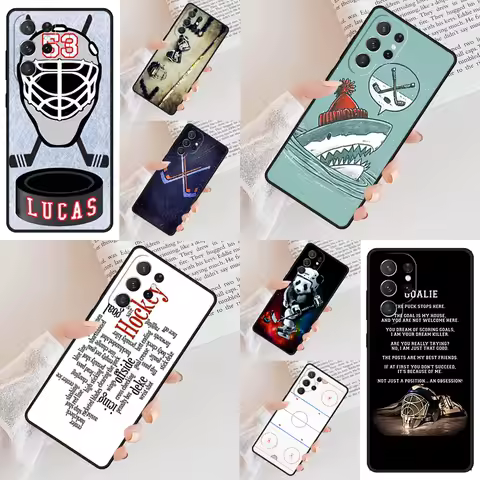Ice Hockey Club Pattern Phone Case For Samsung Galaxy S24 S23 S22 S21 Ultra S10 Note 10 Pro S20 Plus FE S9 S8 Cover