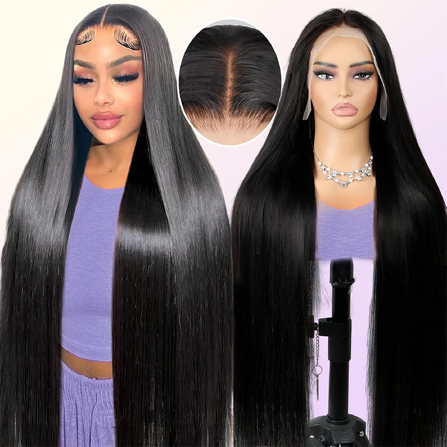 

Glueless Bone Straight 9x6 7x5 Lace Closure Human Hair Wigs for Black Women 4x6 5x5 Transparent Pre Cut Lace Wig Ready to Wear