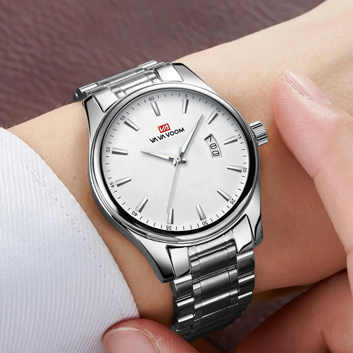 ساعة عمل فاخرة بحزام من الفولاذ المقاوم للصدأ للرجال بحركة كوارتز أصلية من أفضل العلامات التجارية ساعة رياضية للرجال reloj hombre