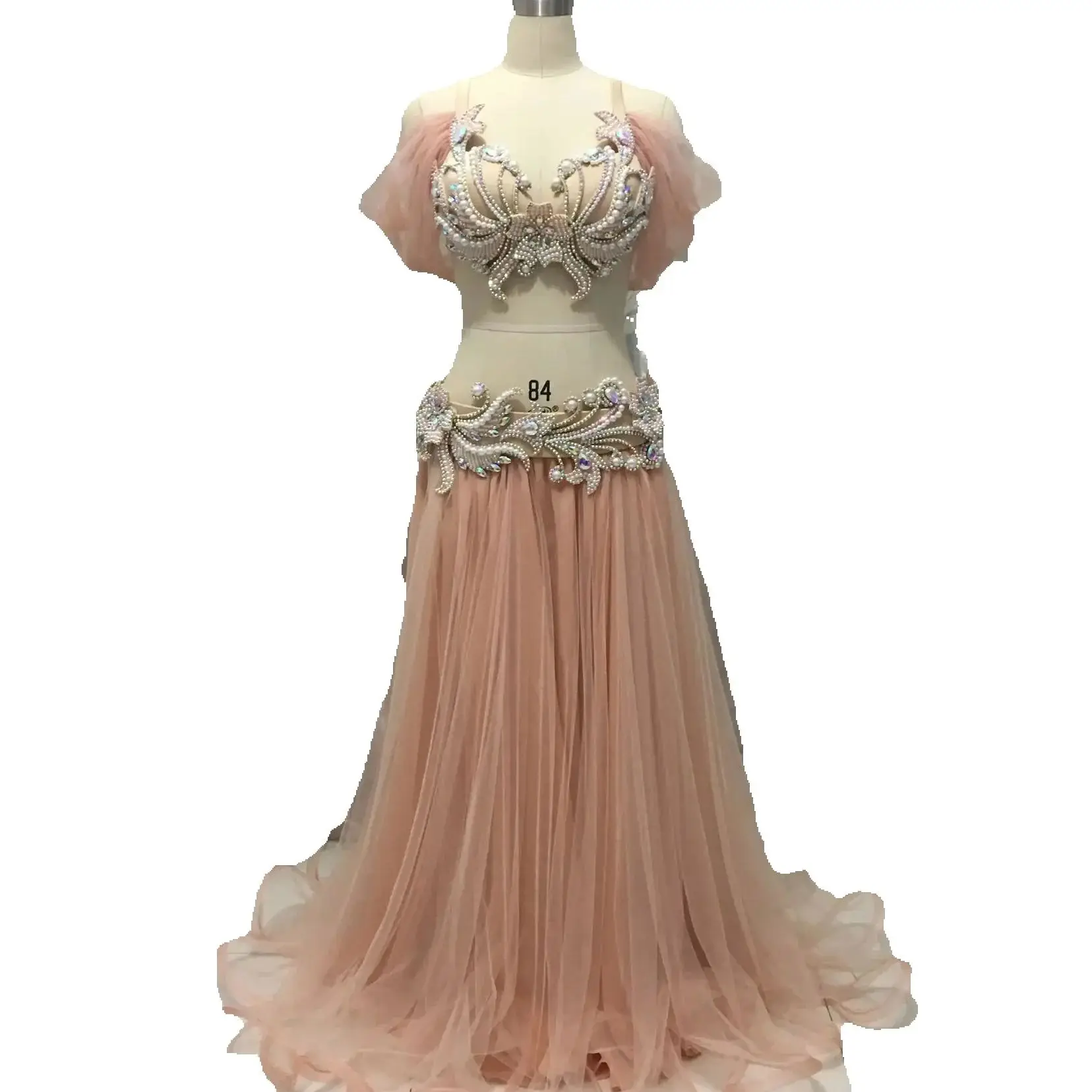 

Belly Dance Performance Costume Set for Women Indian Professional Clothes Bra+long Skirt 2pcs Customized Bellydancing Outfit