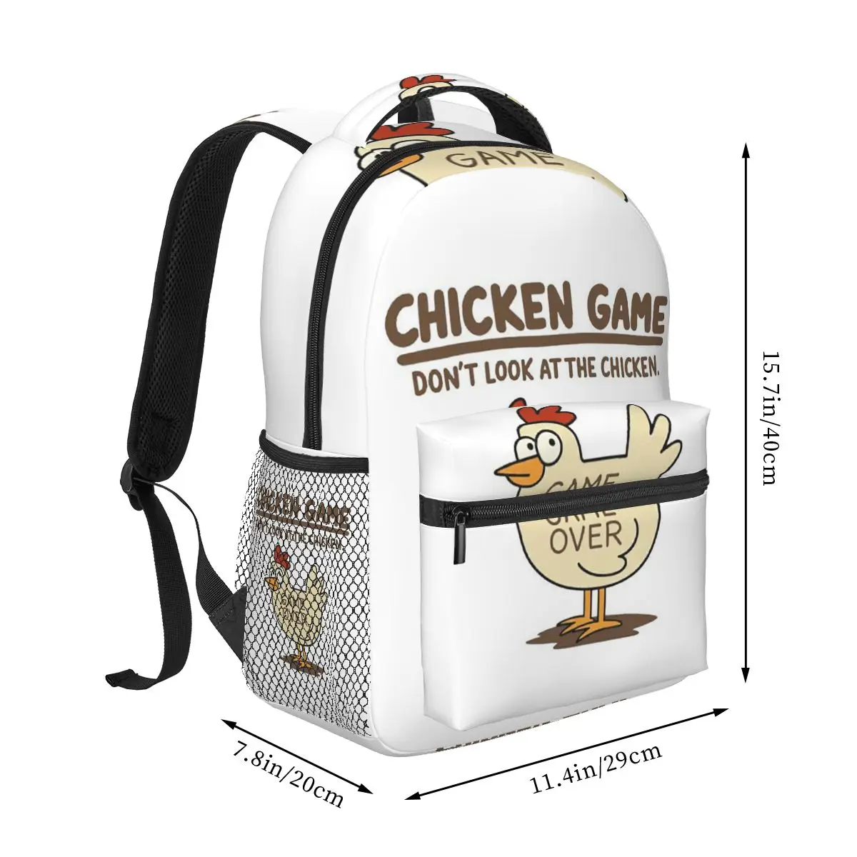 Chicken Game Don't Look At The Chicken Backpack Student Boys Girls BookBag Kids School Bag Computer Shoulder Bags for Men Women