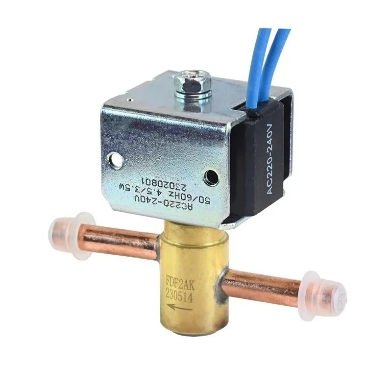 2 Way Normally Open Solenoid Valve 220V Refrigeration Copper Valve Refrigerator Air Conditioner Cooling System Replaceme