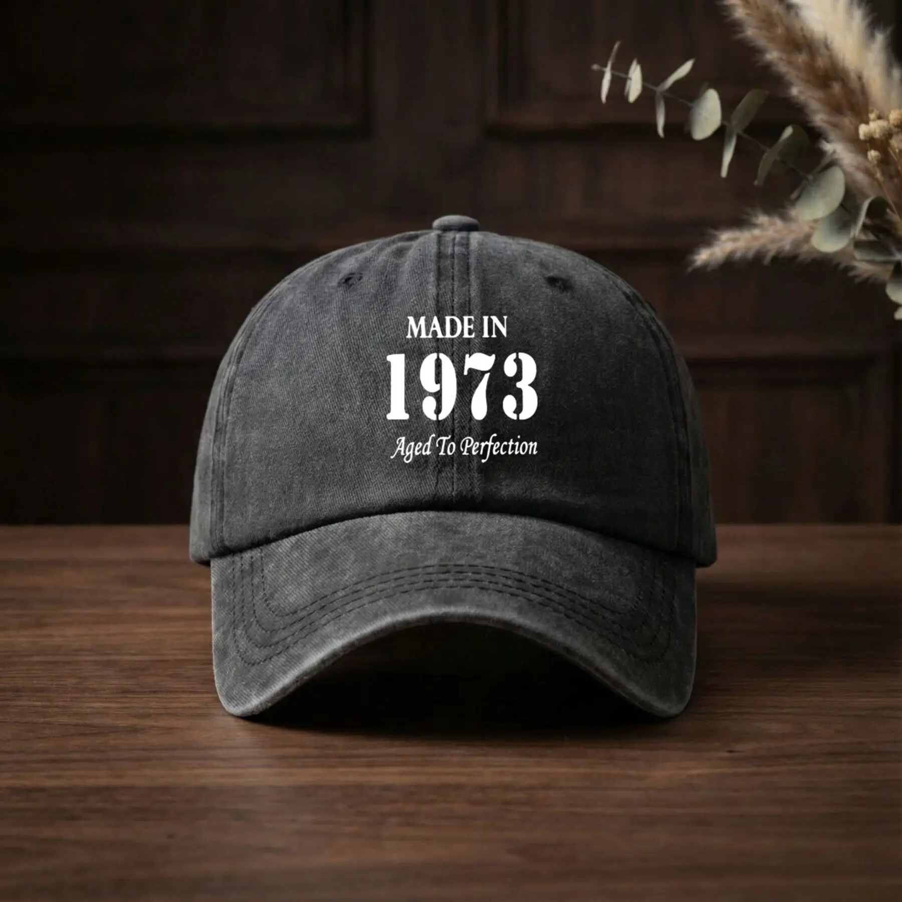 Made In 1973 Aged to Perfection Retro Text Graphic Men's and Women's Outdoor Baseball Cap Driving Hat Breathable Hat Fishing Spo
