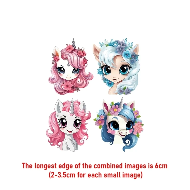 Eenhoorn Tijger Prinses warmteoverdracht Hot stamping ijzer afdrukken vinyl stickers T-shirt stickers DIYToy pop kleding decoratie