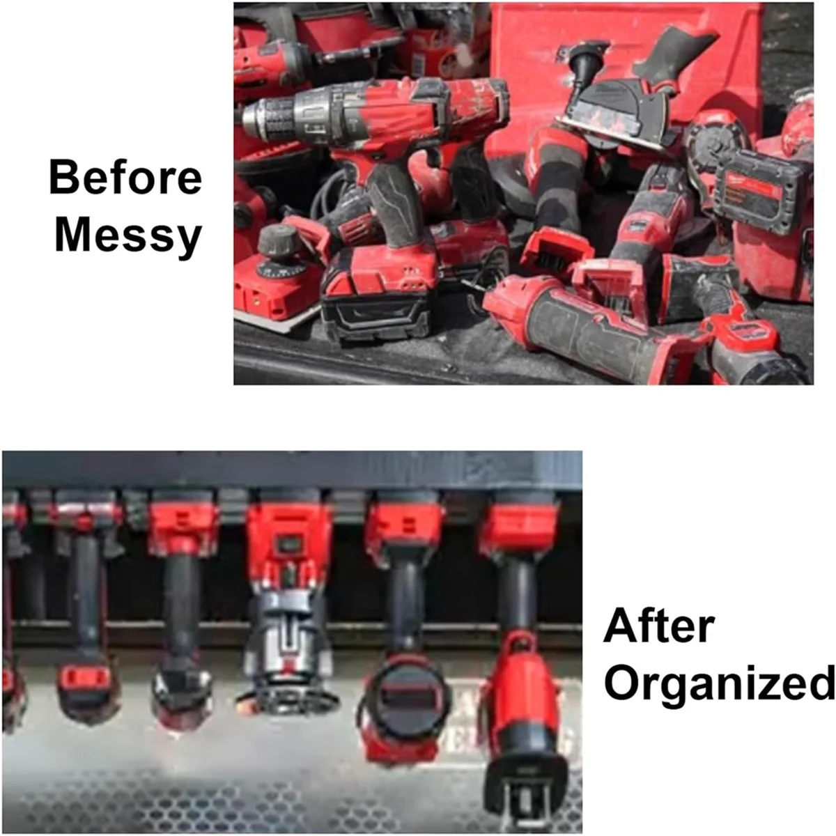 12Packs Tool Holder for Milwaukee M18 & for Dewalt 20v,Wall Mount Drill Holder with 48 Screws