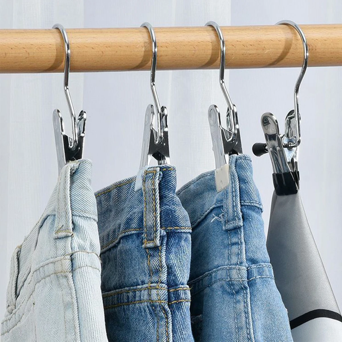 Multifunctional Portable Metal Hook Clip Storage Organizer Wardrobe Closet Neatness Hat Boot Shoe Pant Hanger