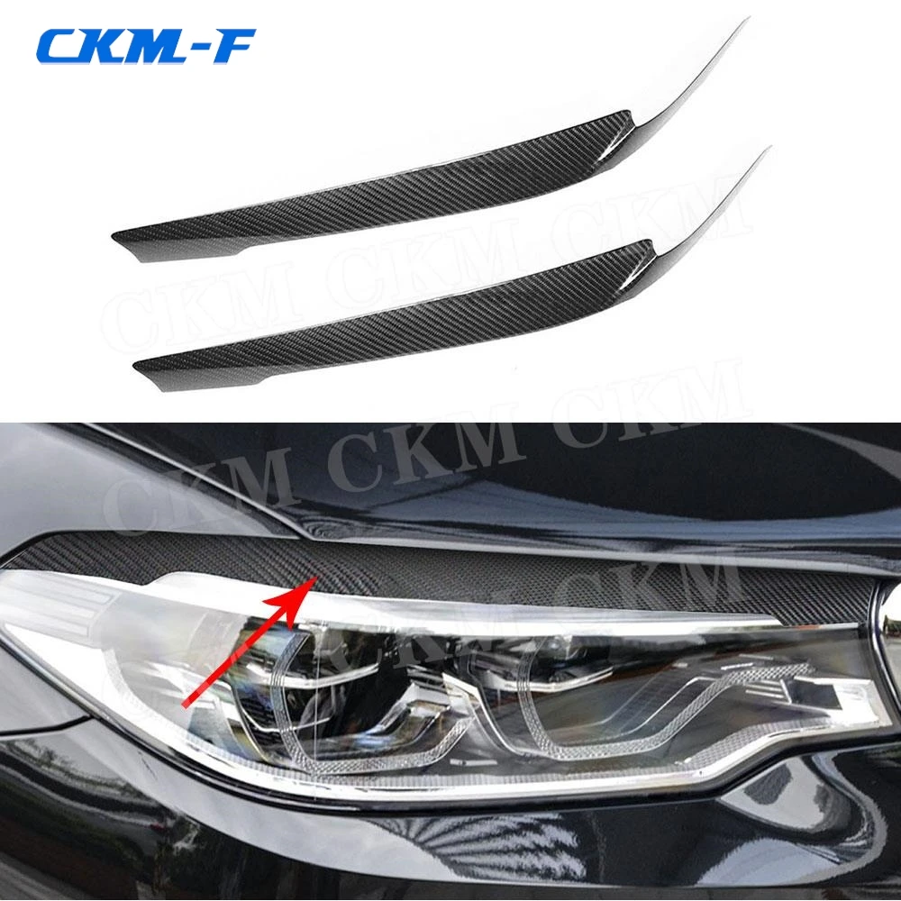 

Carbon Fiber Headlight Eyelids Eyebrows Trim Cover Sticker for BMW 5 Series G30 G38 530i 540i M550i 2017-2023 Accessories