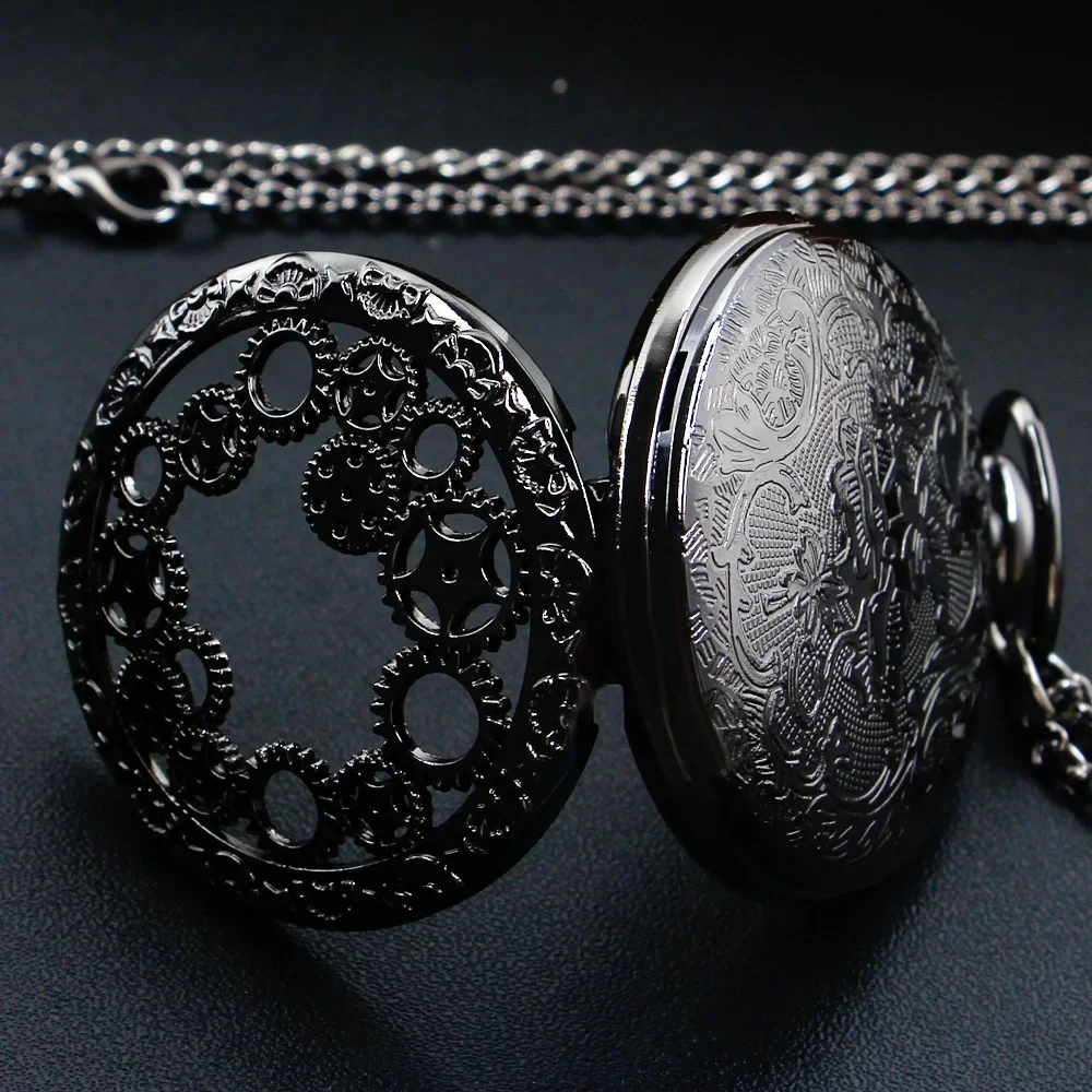 Orologio da tasca vintage in rame con apertura a scatto, collana con ciondolo al quarzo, elegante orologio stile Steampunk, regalo perfetto per uomini e donne