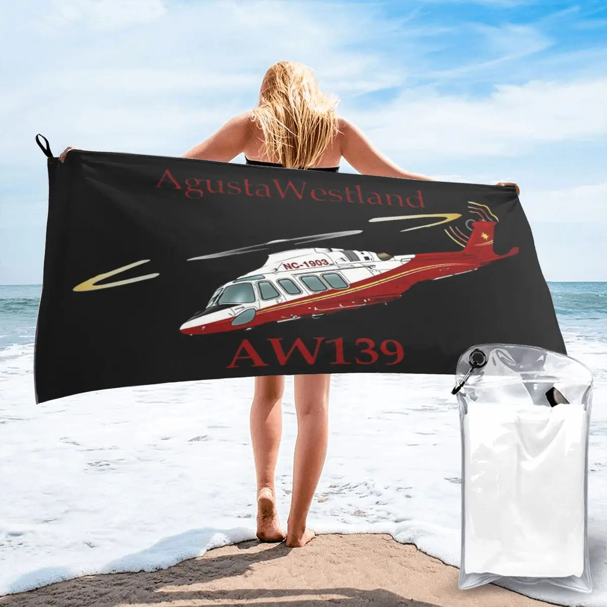 Водяной вертолет AW139 с Yo, банное полотенце из полихлопка, охлаждающее полотенце, впитывающая сауна из микрофибры для бассейна, отеля