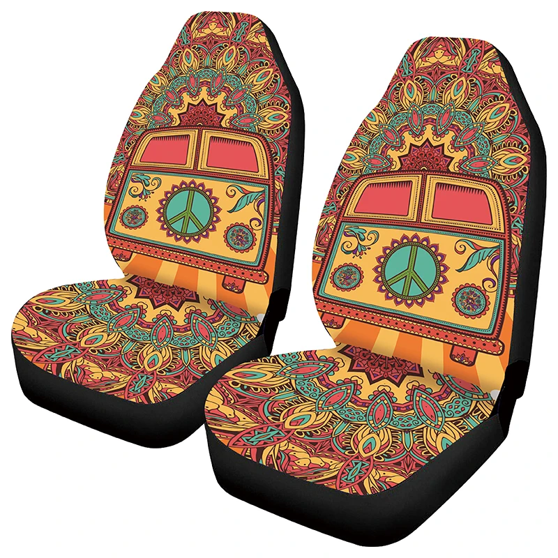 2 Piece Seat Covers Car Front Seat Covers Warm Pads Car Seat Covers Custom Printing Suitable for All Types of Models FourSeasons