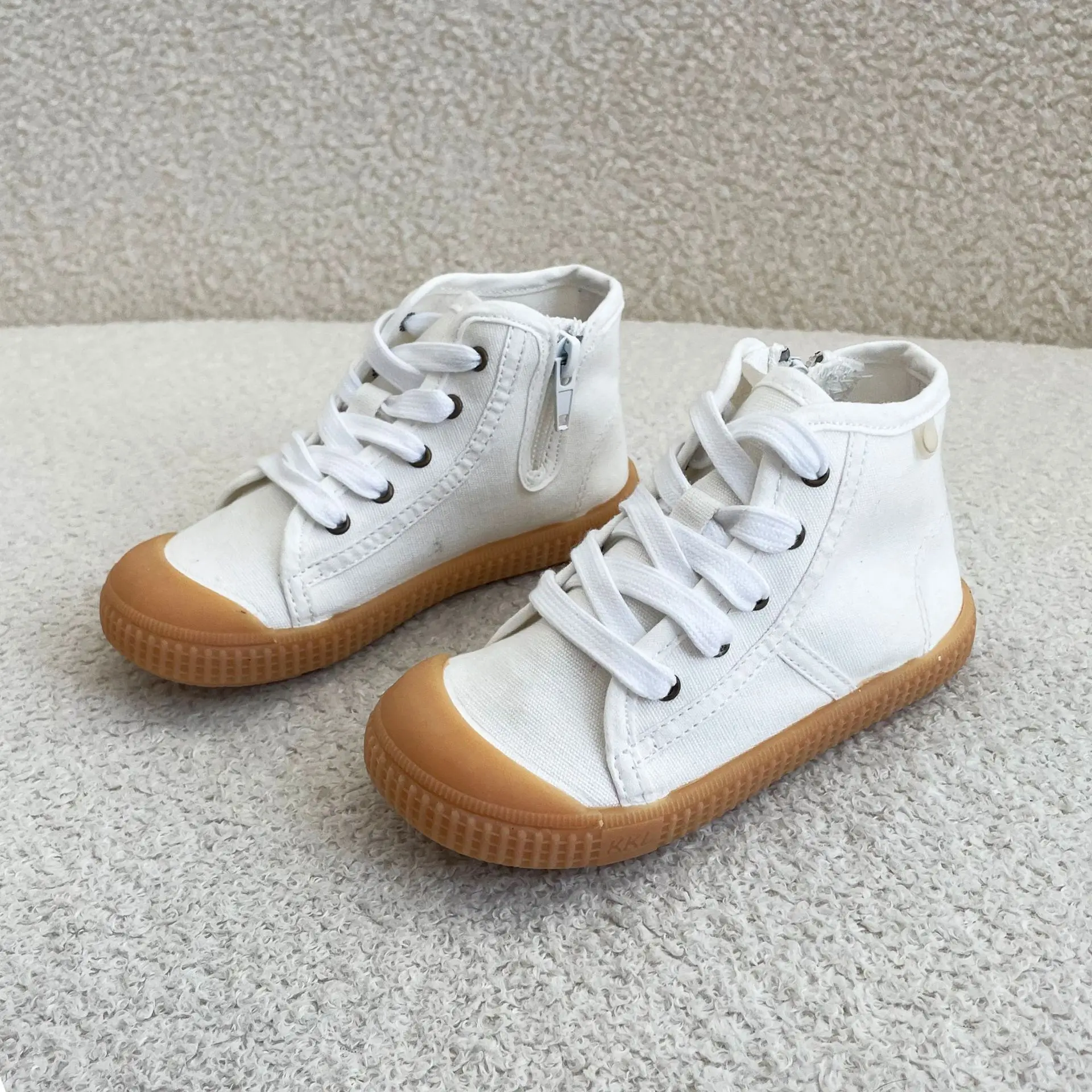 New Spring Children High-top Canvas Shoes Girls Retro Washed Color Board Sneakers Boys Casual Shoes Baby Soft Canvas Shoes