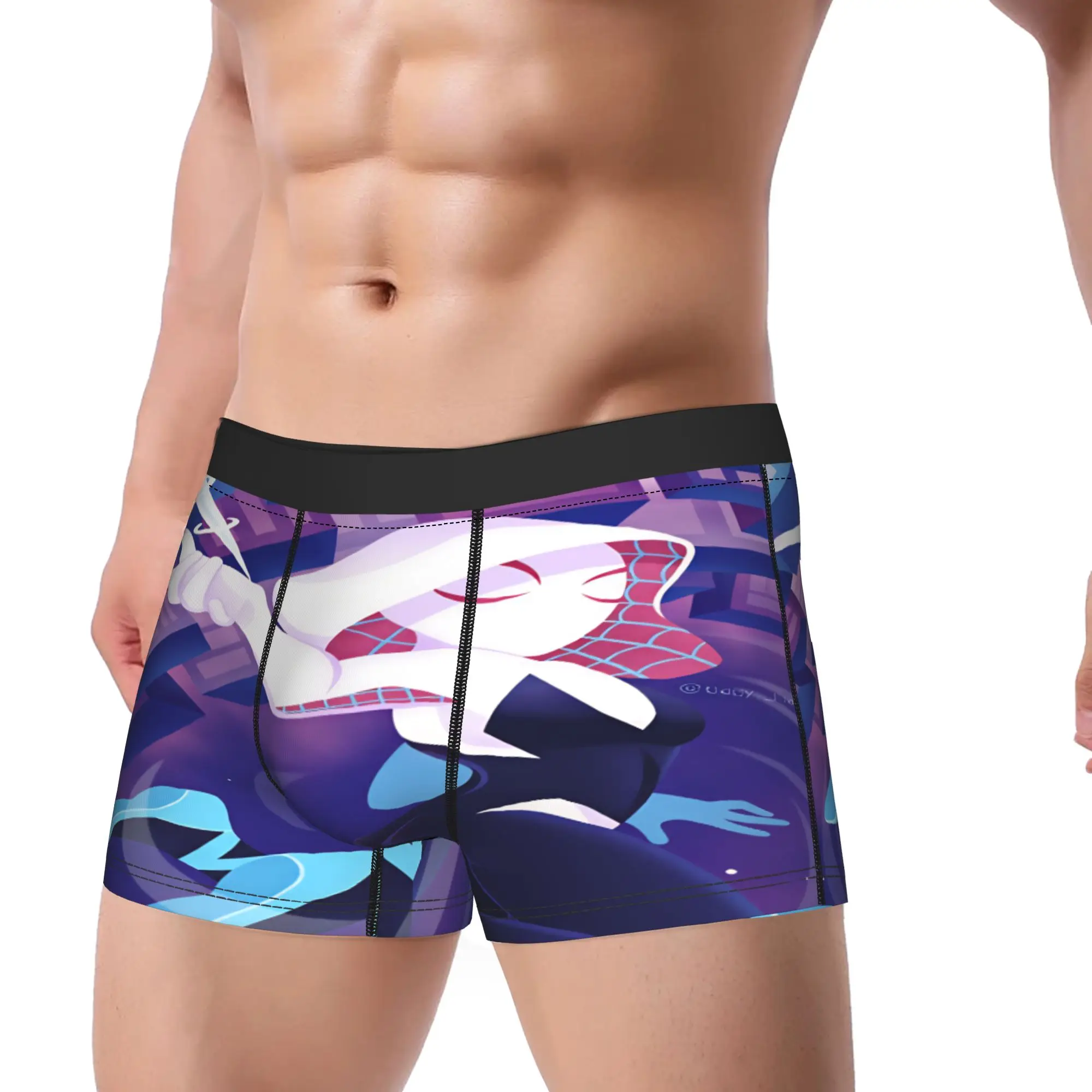 Spider Ghost Gwens Underwear  Man Underpants Custom Elastic Boxershorts High Quality Shorts Briefs Big Size