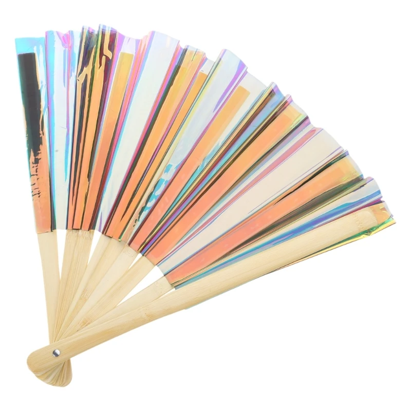 Chinese Handheld Fan Kung-Fu Taichi Bamboo-Folding Fans Wedding Hand Fan for Wedding Dancing Party Decoration