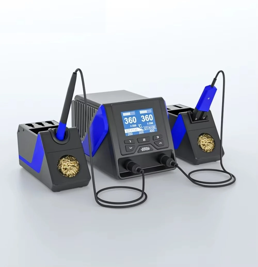 New for GT-6200 Metal High-Power Dual-Channel Lead-Free Soldering Station for Mobile Phone Repair