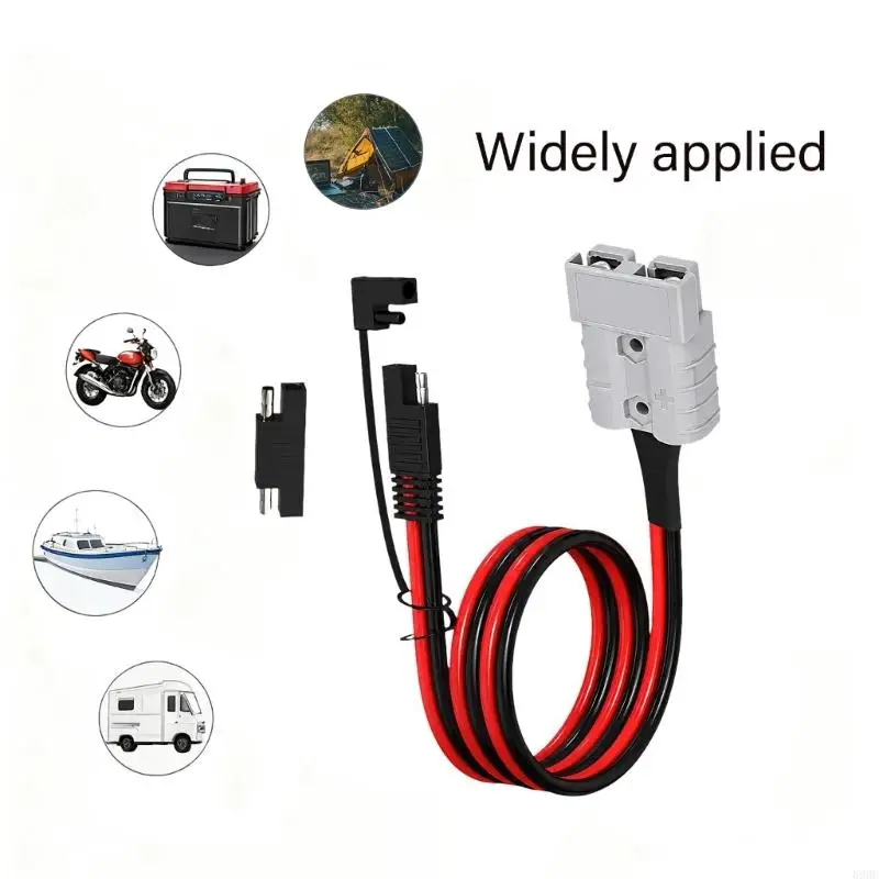 SB50 to SAE Power Conversion Cable with Red and Black Cord, PVC Sheath, and Visible Polarity Marking for Battery Charging 896C