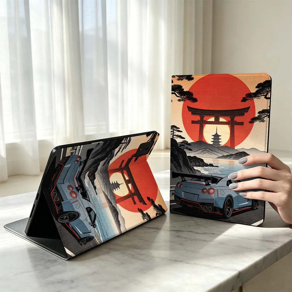 Japanese Style Car For Xiaomi Poco Redmi Pad 8 2 4 C1 6 6S 7 7S SE 9.7 14 11 11.2 12.1 12.5 Inch Tablet Case Pen Tray