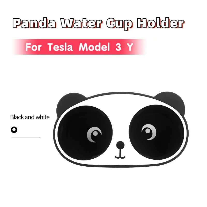 For Tesla Model 3 Y Panda Version Water Cup Holder Central Control Car Water Cup Limiter Drinks Bracket Car Interior Accessories