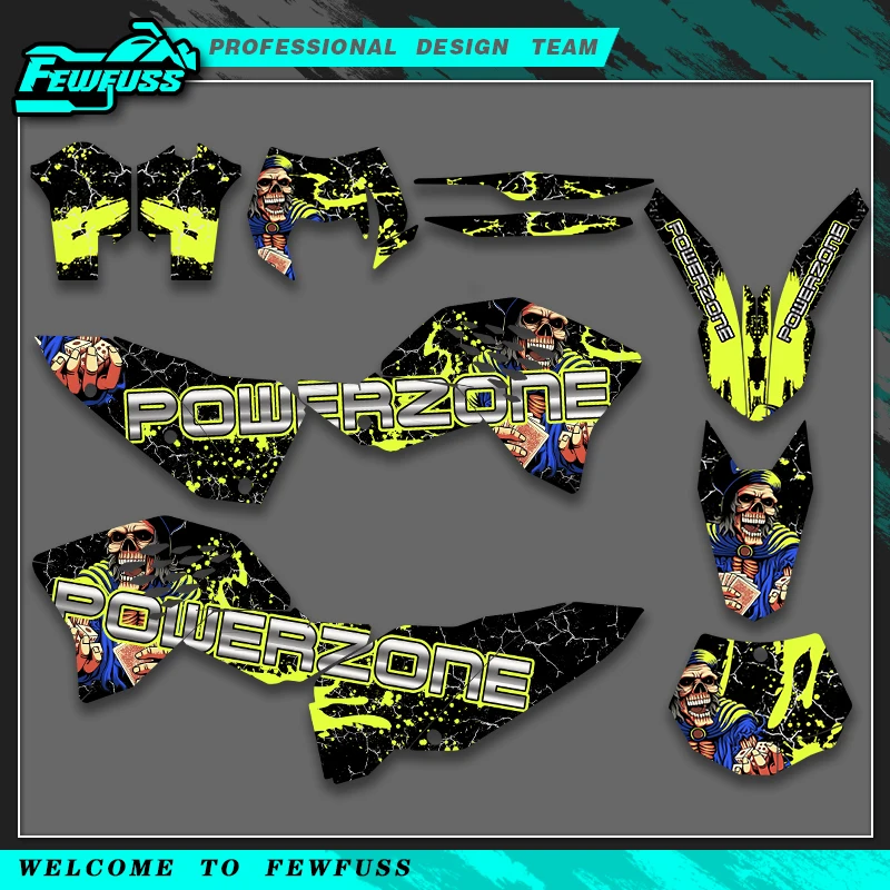 Fewfuss For KTM SXF 2007 2008 2009 2010 EXC 2008 2009 2010 2011 Graphics Decals Stickers Motorcycle Background Custom Number