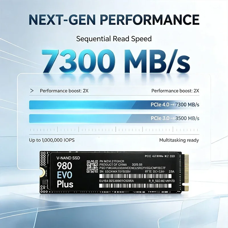 Genuine 980 EVO Plus M.2 NVMe SATA SSD 500GB 1TB 2TB 4TB Ultra High Speed Internal Solid State Drive for Laptop Desktop PC