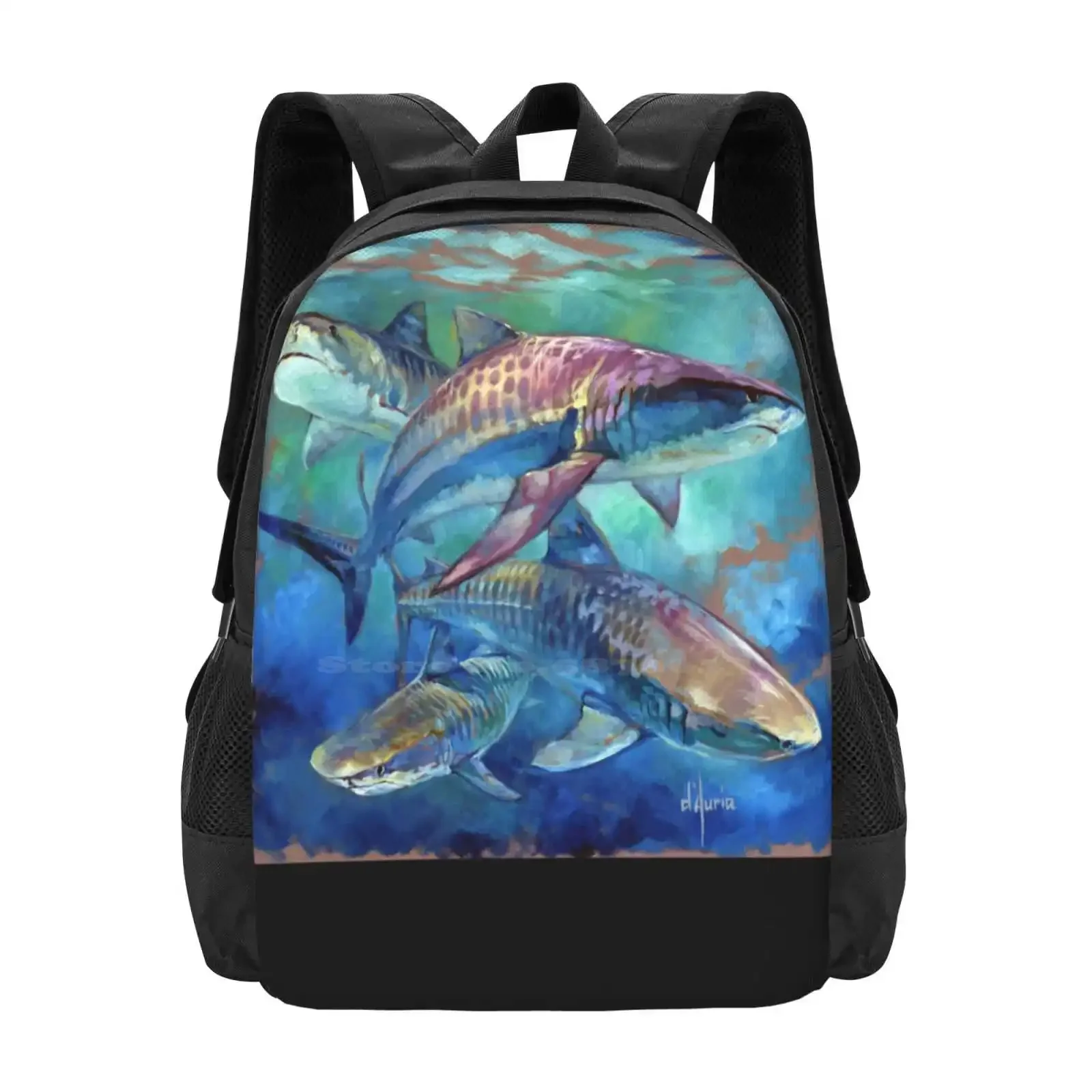 

Tigers Hot Sale Schoolbag Backpack Fashion Bags Tiger Sharks Tigers Bull Sharks Whale Dolphin Marine Life Sea Life Underwater