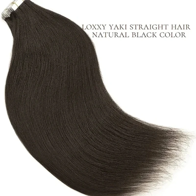 1b kinky fita reta em extensões de cabelo humano natural preto 100% fita invisível do cabelo humano em extensões de cabelo trama da pele virgem