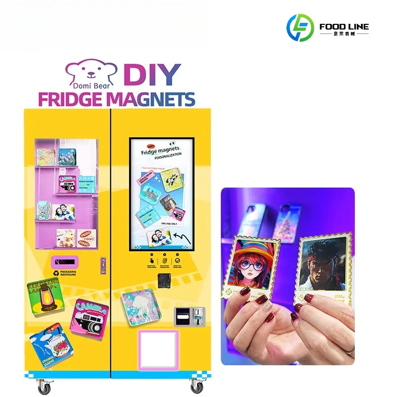 OEM ODM Customized 24h Unattended Fridge Magnet Making Vending Machine with UV Printing & Multi-language Support 2026 New