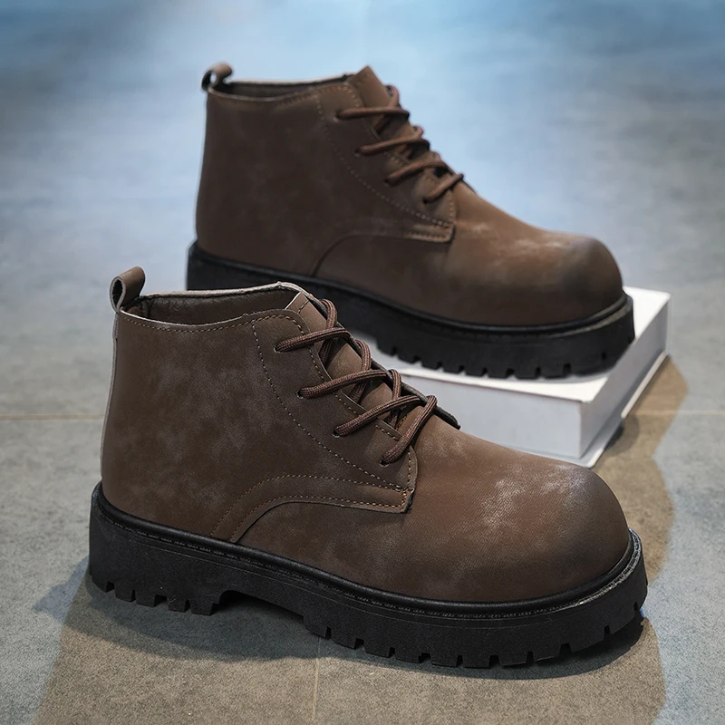 

Men's retro thick-sole casual shoes Four seasons soft-sole anti-slip lightweight outdoor walking shoes fashion Joker tide shoes