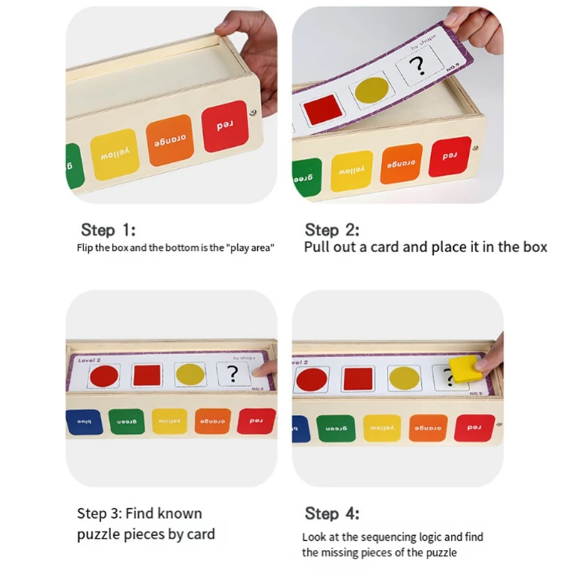 Montessori Toys Color&Shape Sorting Learning Matching Box For Baby Toddlers 1-3 Year Old