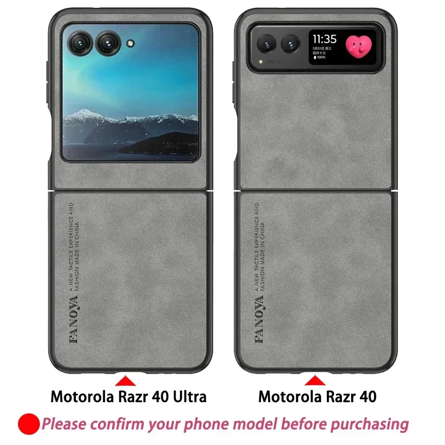 Luxury Lambskin Leather Cover For Motorola Razr 50 Ultra 2024 Moto Razr40 40Ultra 2023 Shockproof Hard Plastic Phone Case