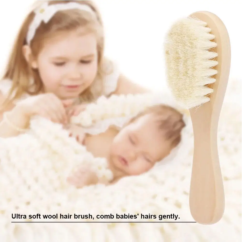 

Baby Bathing Comb Baby Care Hair Brush Pure Natural Massager Shower And Comb Registry Wool ﻿ Gift Wood Baby B6F7