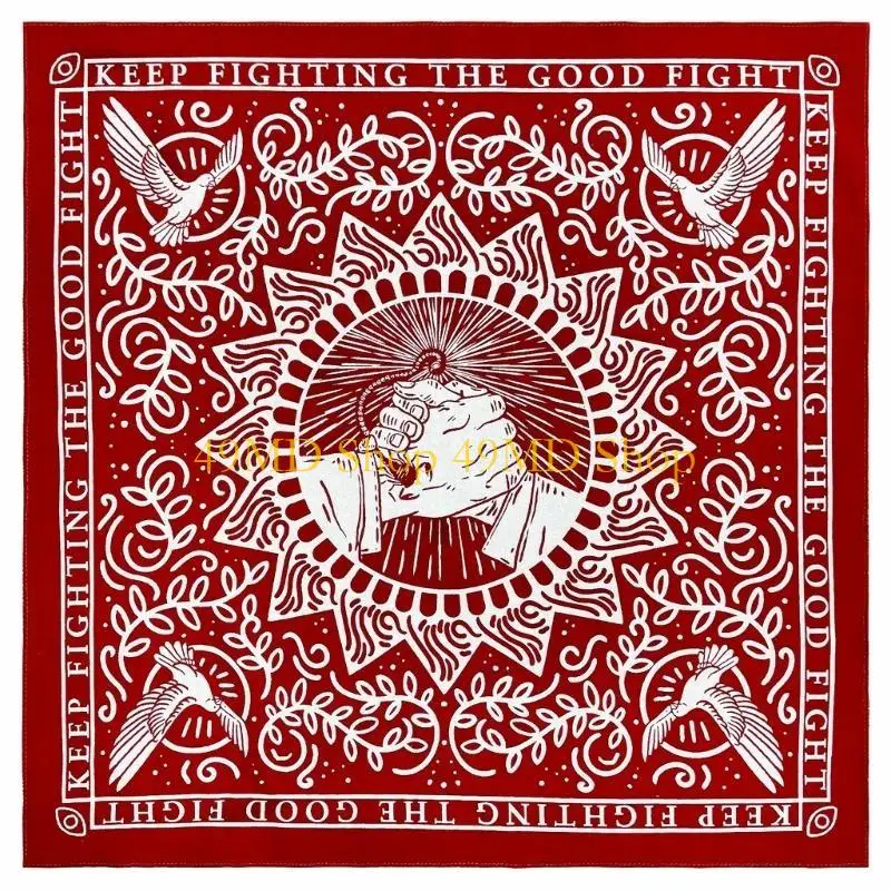 

49MD Headscarf Hiphop Print Kerchiefs for Girl Nightclub Performances