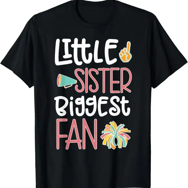 Little Sister Biggest Fan Cheer Cheerleading T Shirt