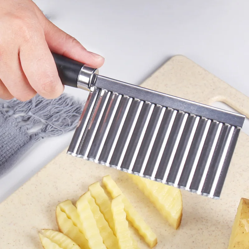 Edelstahl Wellen messer Kartoffel schneider Haushalt Küchen schneider Spike Kartoffel messer Pommes Frites Messer Werkzeug Cortar Papas