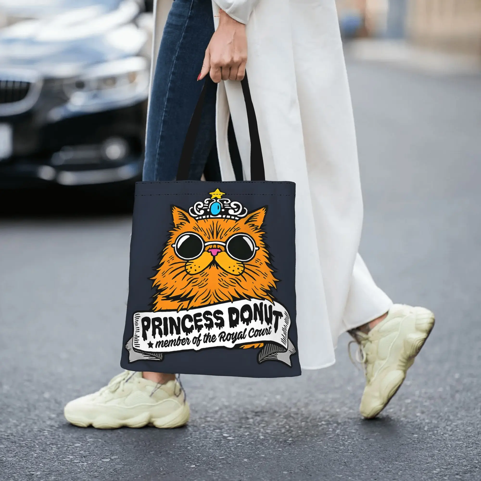 Reusable Trendy Donut Member Of The Royal Court Shopping Bag Women Tote Bag Portable  Shopper Bags