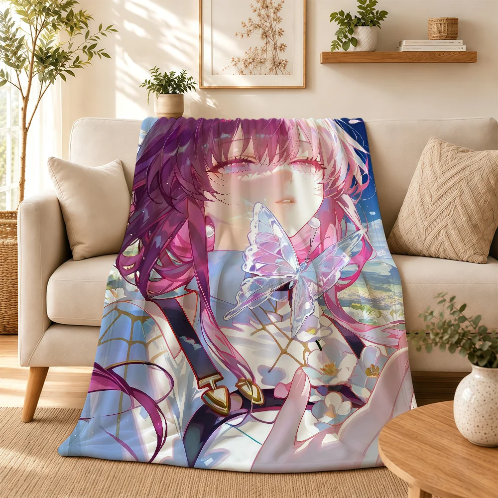Kafka Honkai Star Rail Blanket For Soft Warm Knee For Bedroom Living Room Bed Sofa Camping Picnic Office Gift