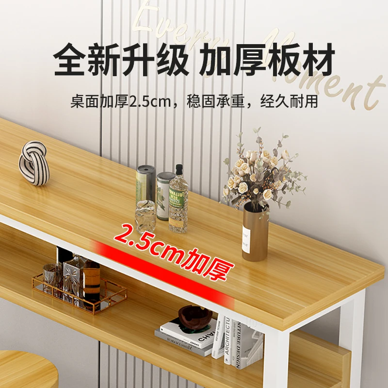 narrow table milk tea shop bar High Quality Double bar table long table restaurant window against the wall