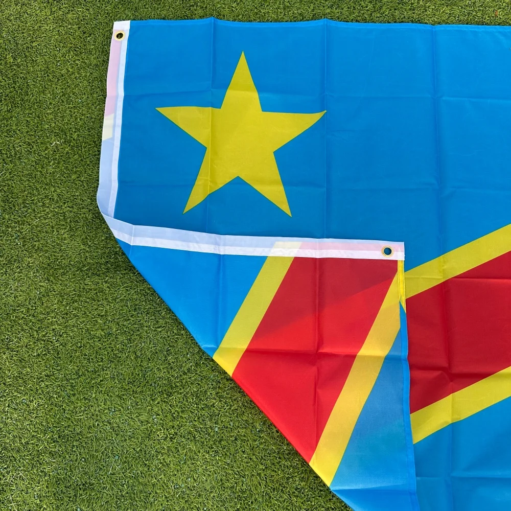 FlagGo DR Congo Flag 150x90cm 3x5 FT Football Fan National Team Polyester Double Stitched Outdoor Indoor Decoration