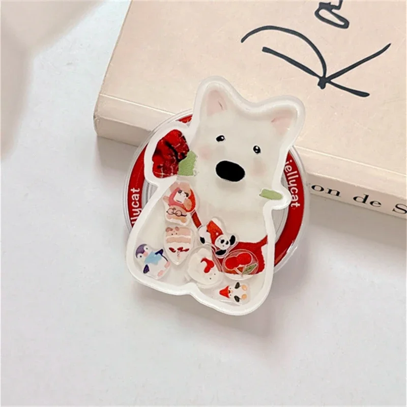 Coreano bonito filhote de cachorro areia movediça shake suporte magnético aperto tok griptok suporte do telefone para iphone 16 para almofada magsafe aperto