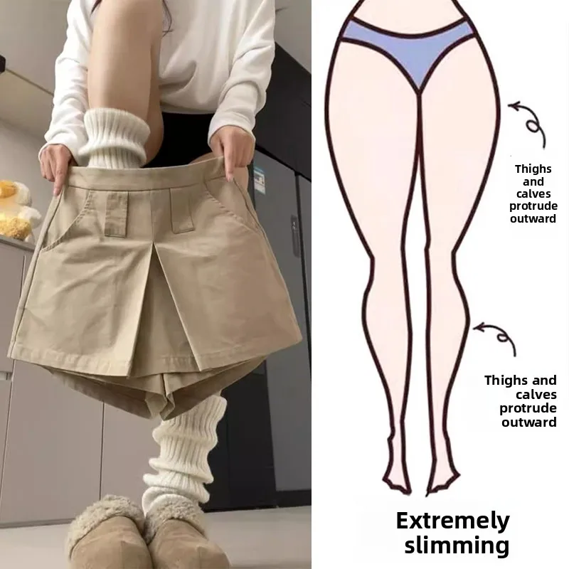 

Summer Casual High Waist Workwear Shorts Skirt for plus Size Women Stylish Design Comfortable Loose Fit A-Line Shorts