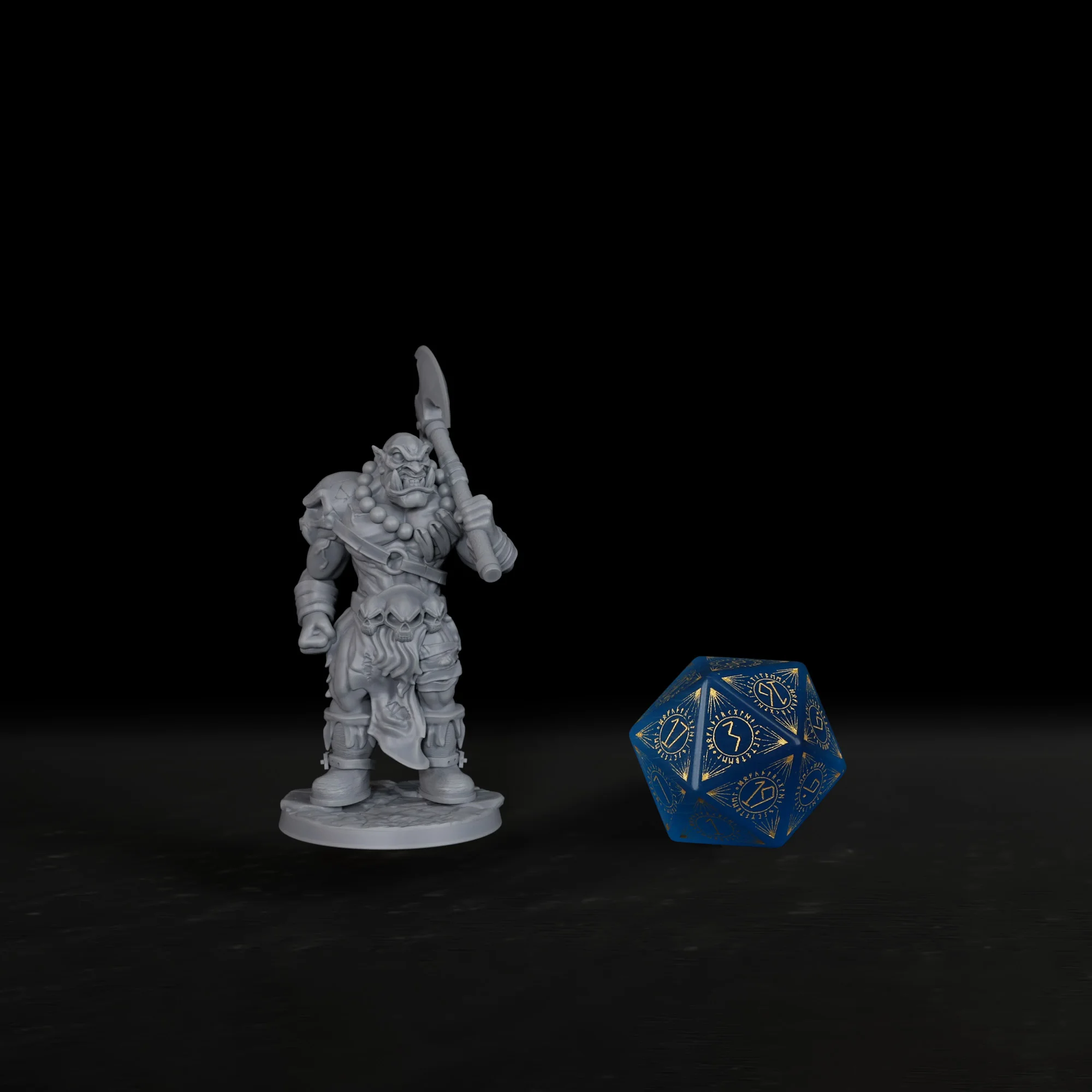 25mm TTRPG Orc Warrior Miniature - Collectible Gift for Board Game Players, Fits Various Classic Board Games view 2