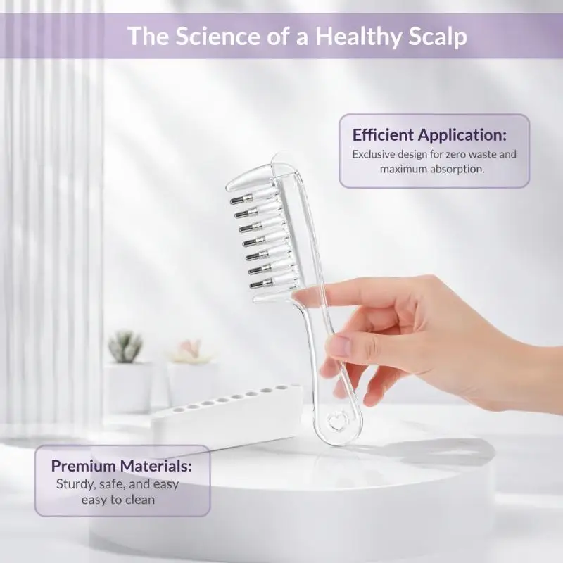 Mini Portable Head Scalp Applicator Multi-Function Anti-Frizz Hair Firming Care Tool for Home Salon Daily Use