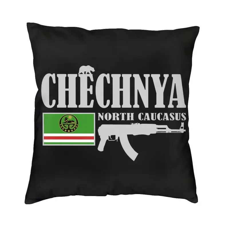 Fashion Chechnya Fighter Square Pillow Case Home Decor 3D Two Side Printing Chechen Flag Cushion Cover for Living Room