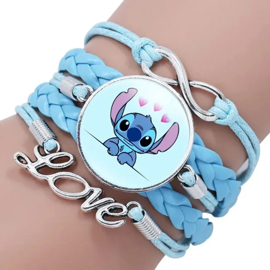 Figurki Anime zabawki bransoletka Lilo i Stitch Kawaii drukuj śliczna opaska na nadgarstek prezent dla dzieci świąteczne przyjęcie jednoczęściowe