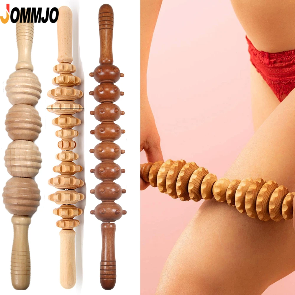 

JOMMJO Wood Massager Roller Handheld Cellulite Blasters Massage Trigger Point Stick Body Therapy Massager Muscle Relief Tool