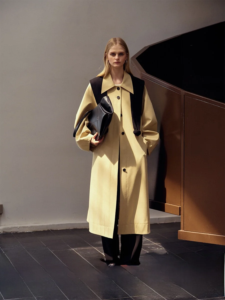 

CHICJANE Утепленный свободный тренчкот с подплечниками, воротником-стойкой, ветрозащитный, женский, весна-осень, модный хит