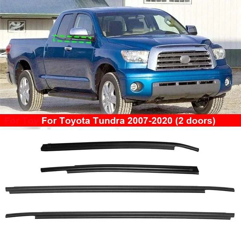 

4Pcs/set Car Window Weather Strip Window Glass Waterproof Pressure Strip Sealing Strip Fit for Toyota Tundra 2007-2020 (2 Doors)