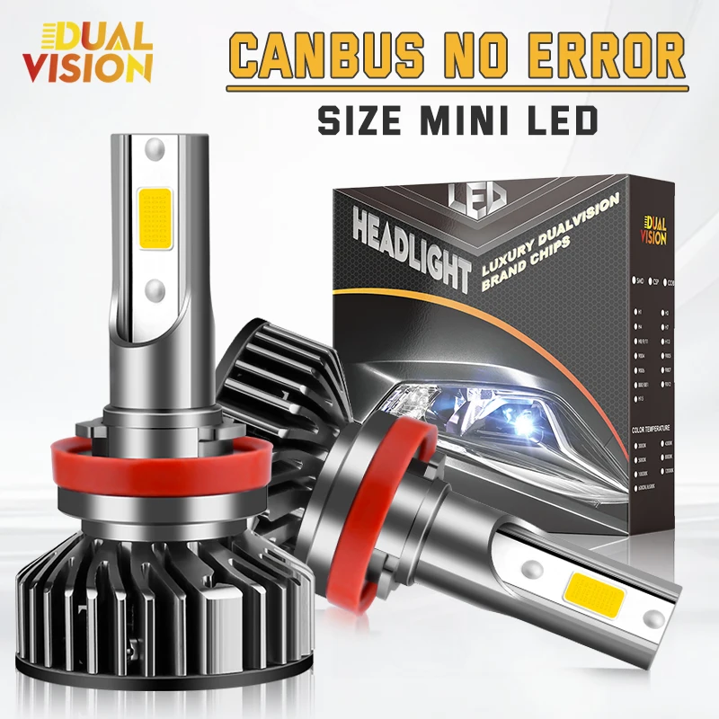 Dualvision 300W High Power H7 LED Headlights Canbus Bulbs 9005 HB3 9006 HB4 H1 H4 H8 H9 H11 High Low Beams Auto Lamps 1pcs