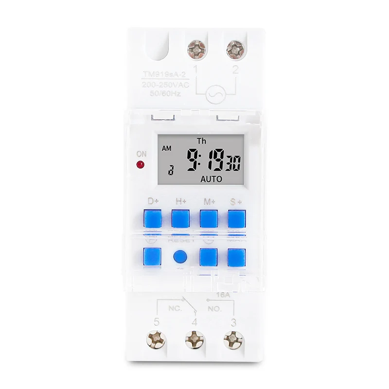 1 Second Interval 16A Load 220V 250V AC Programmable Digital Timer Switch Relay Control Time 7 Days Auto ON OFF Din Rail Mounted