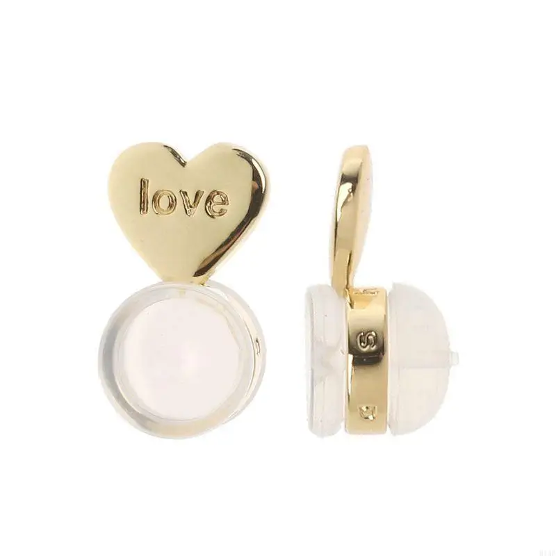 91AF الدقة الدعم الدعم ظهور ظهور القرط لترصيع Diamond Heart Love Packingments applacements for arring