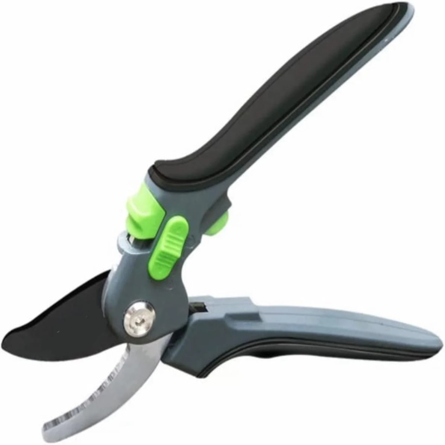 Ideal for garden maintenance, these comfortable grip ergonomic black and silver stainless steel gardening shears with sharp prec